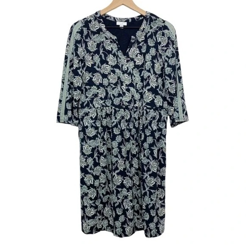 J. Jill ♡ Floral Paisley Knee-Length Dress (w. elbow-length sleeves)